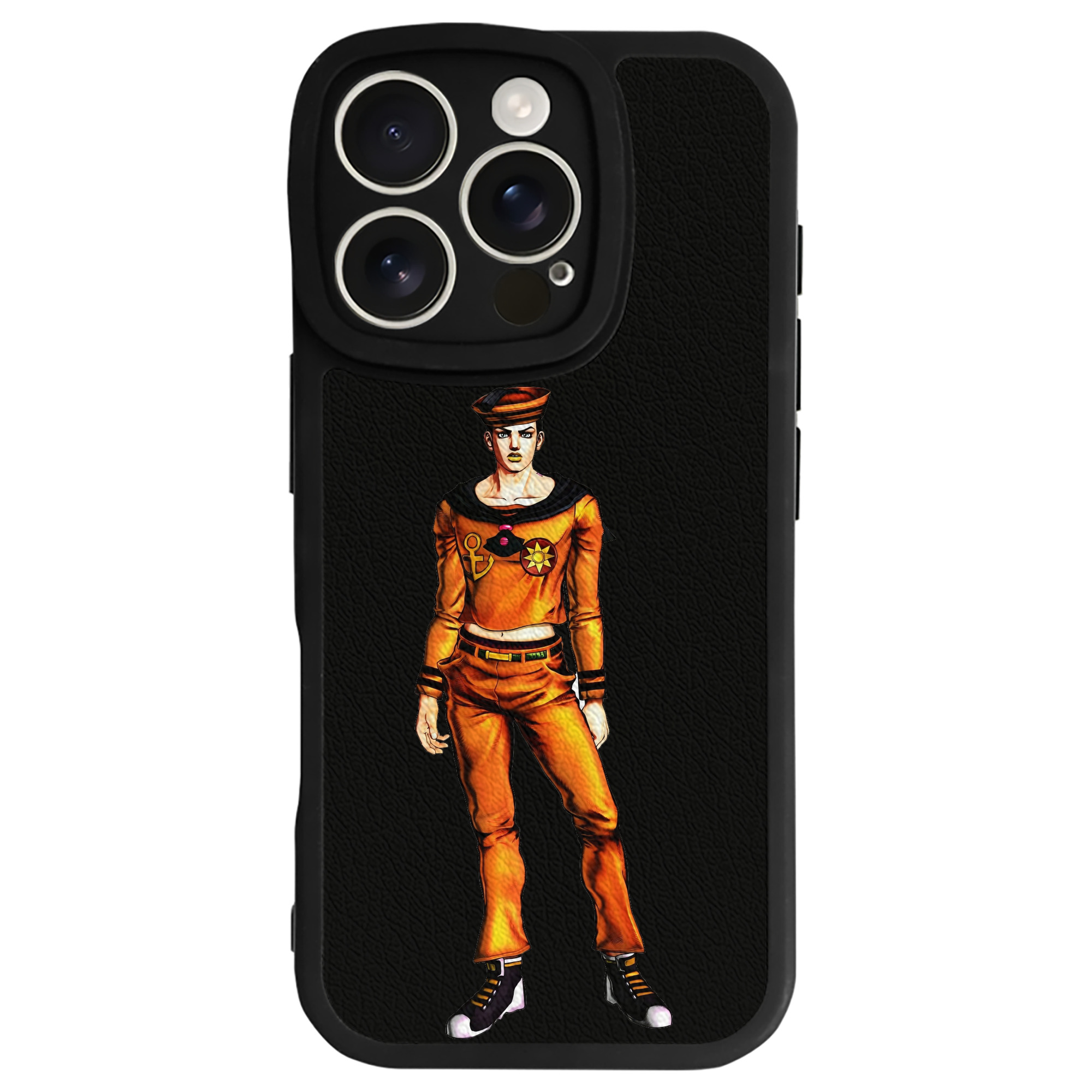 （画像用） ジョジョの奇妙な冒険 東方定助 JoJo's Bizarre Adventure Higashikata Josuke 【iPhone 16シリーズ対応】シリコンスマホケース（レザー調） 材質：シリコン